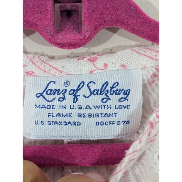 VTG Lanz of Salzburg Girl's Floral Romper Pajama Cottagecore Ruffle Butt Sz 24M - Picture 2 of 9